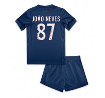 Paris Saint-Germain Joao Neves #87 Koszulka Podstawowa dzieci 2024-25 Krótki Rękaw (+ krótkie spodenki)